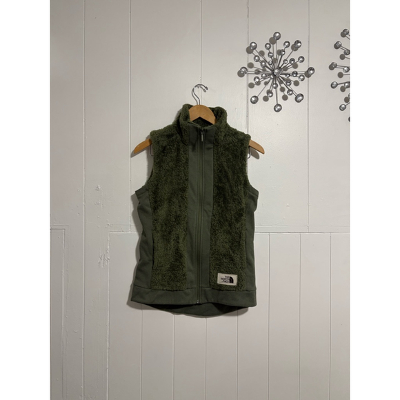 The North Face Women Furry Fleece VEST Green Jackets 2210 Sz Xs - Picture 2 of 7